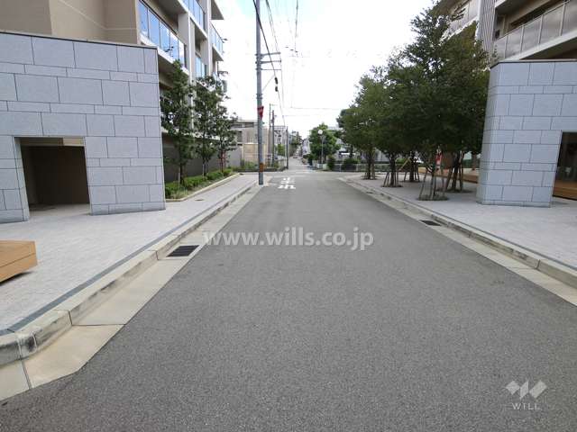 敷地北東側の前面道路（北西側から）
