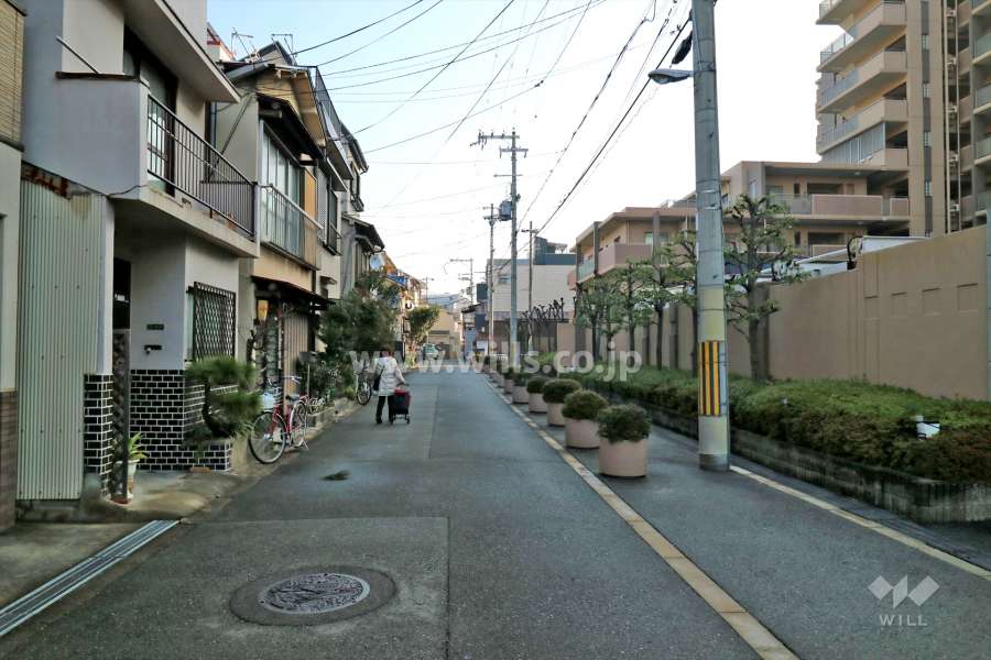 北側前面道路（西側から）