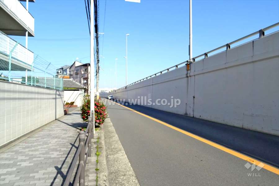 南東側前面道路（南西側から）