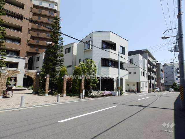 南西側前面道路（北西側から）