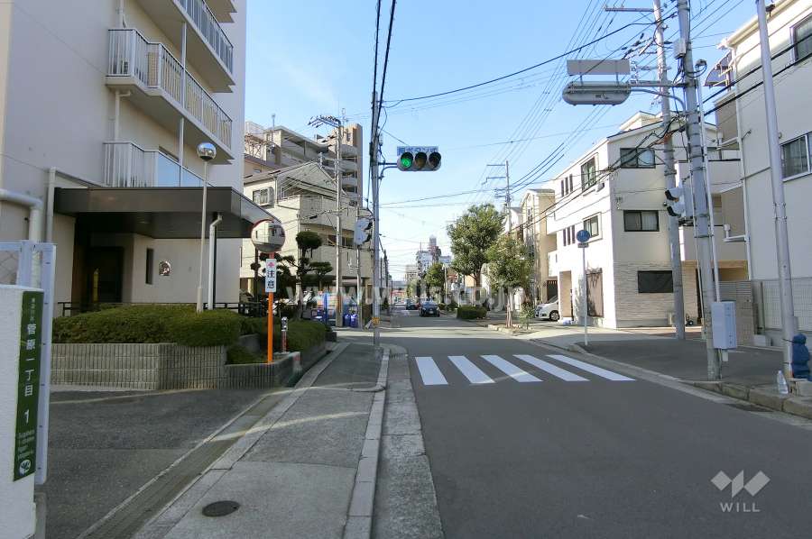 敷地北側の前面道路