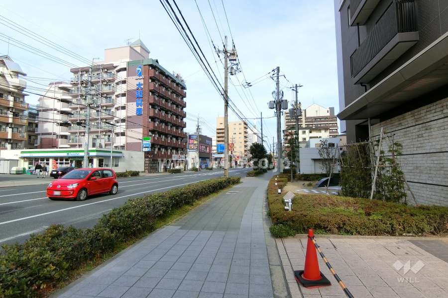 敷地西側の前面道路。