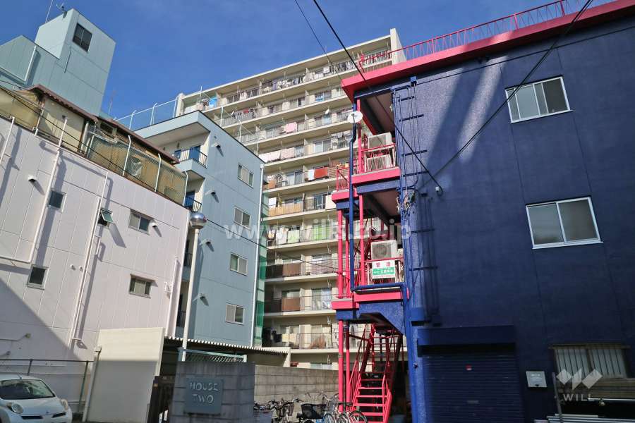 ローズコーポ東淀川の外観（南側から）