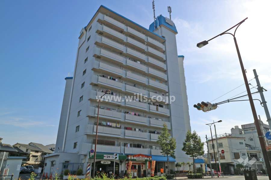 ライオンズマンション東淀川の外観（北西側から）