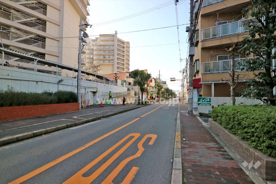 南東側前面道路(北東側から）