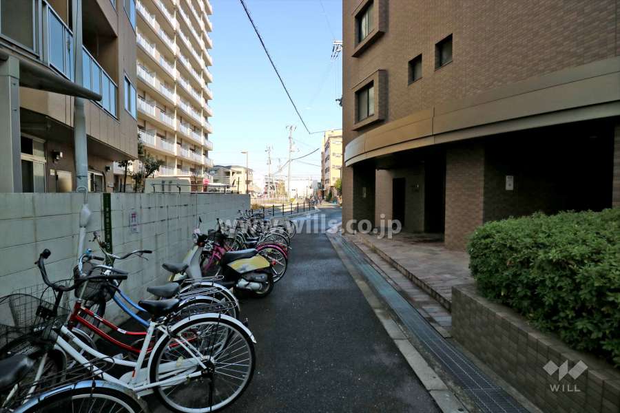 西側前面道路（南側から）