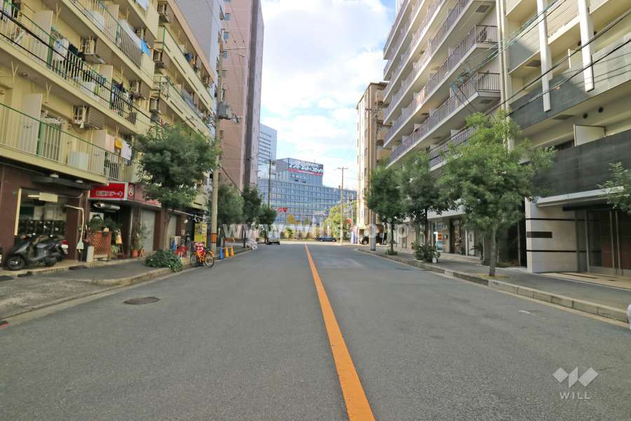 敷地南側の前面道路（東側から）