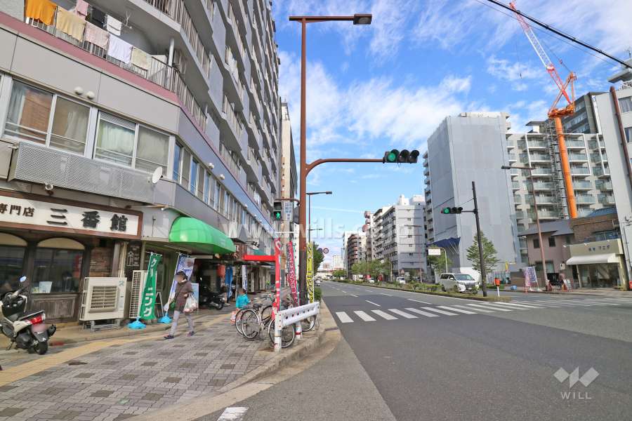 敷地東側の前面道路（南側から）