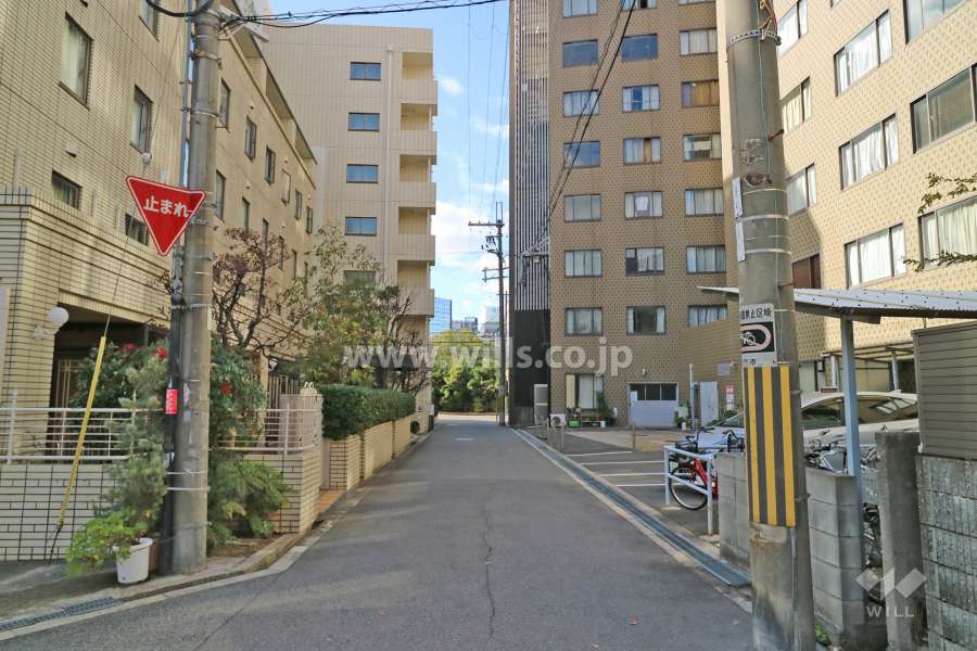 敷地南側の前面道路（東側から）