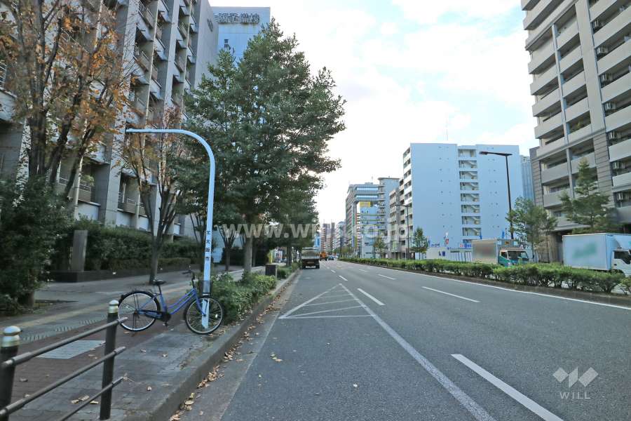 敷地北西側の前面道路（北東側から）