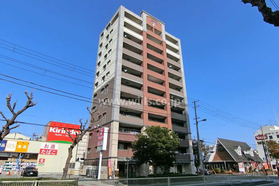 プロパレス上新庄Ⅱグラヴィスの外観（南西側から）