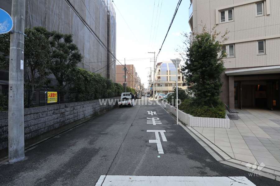 敷地南側の前面道路（東側から）