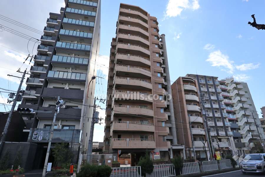 プレステージ淀川グラットシエルの外観（北東側から）