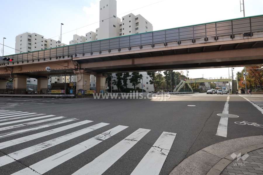 敷地南側には大きな交差点があります。