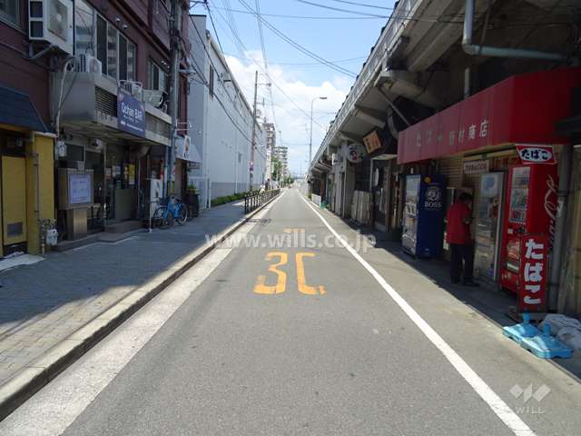 敷地東側の前面道路