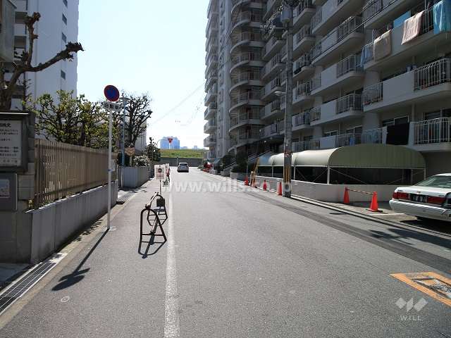 敷地東側の前面道路（北側から）