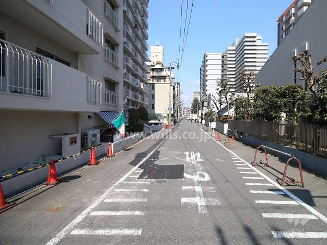 敷地東側の前面道路（南側から）