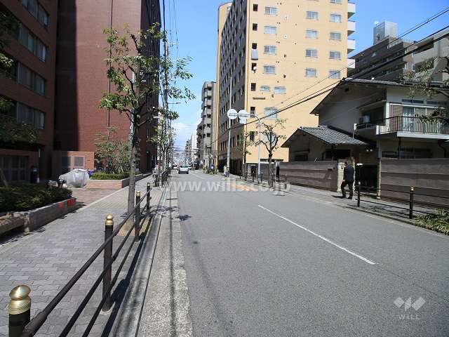 敷地西側の前面道路（南側から）