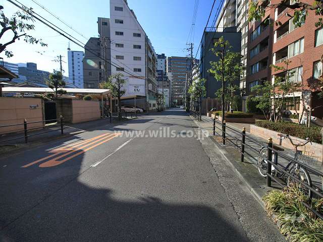 敷地東側の前面道路（北側から）