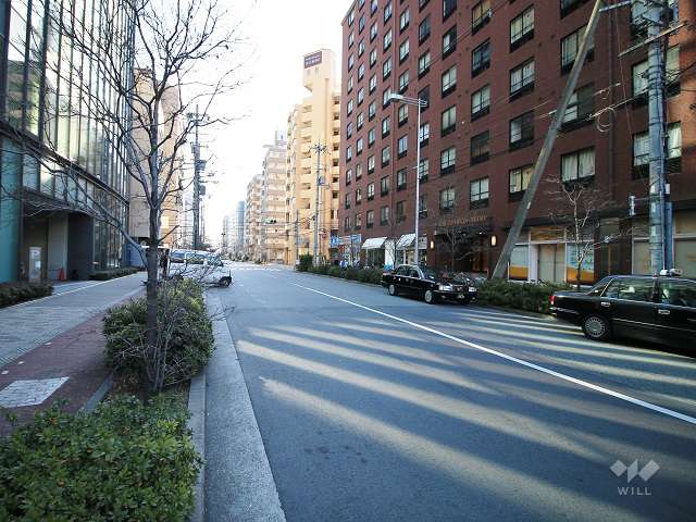 敷地北側の前面道路（西側から）