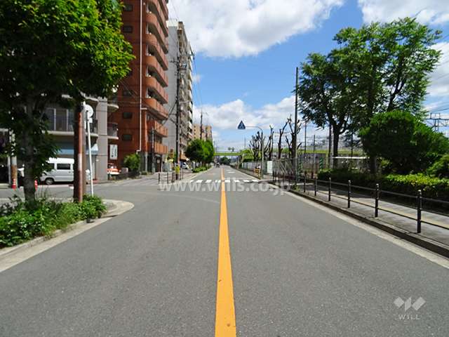 敷地東側の前面道路（南側から）