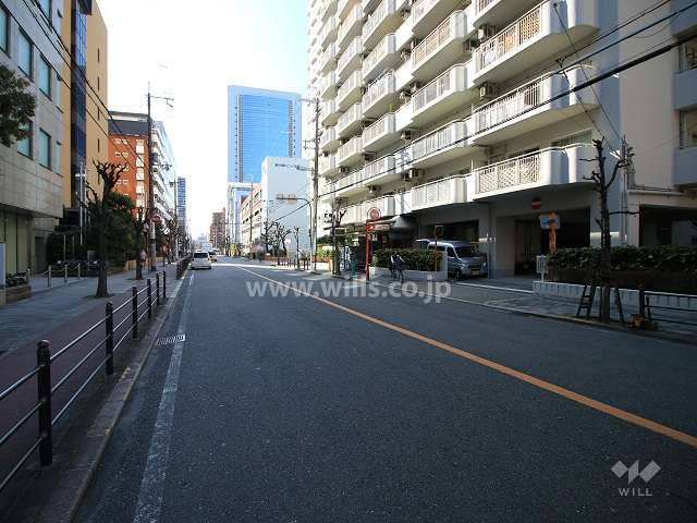敷地東側の前面道路（北側から）