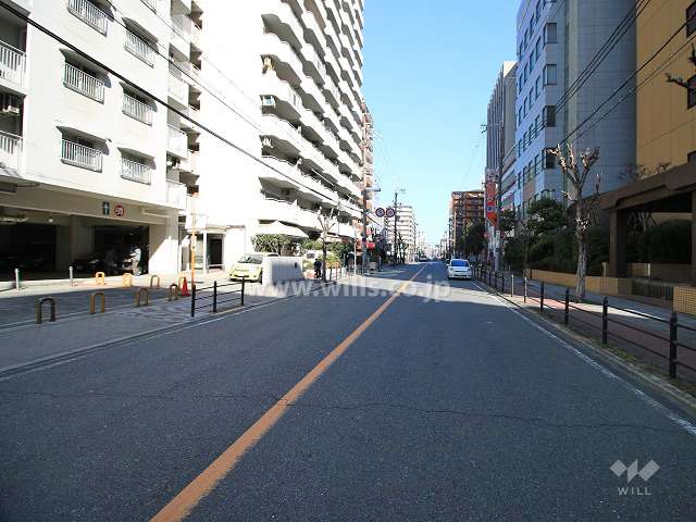 敷地東側の前面道路（南側から）