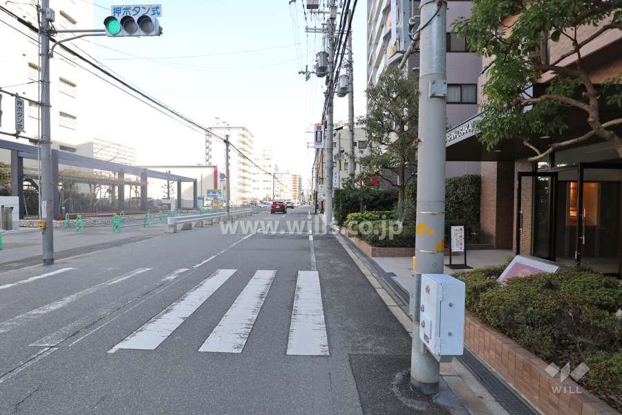 敷地の北側前面道路（西側から）
