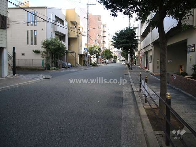 敷地北側の前面道路（西側から)