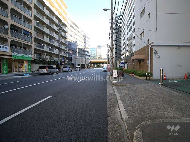 敷地北側の前面道路（西側から）
