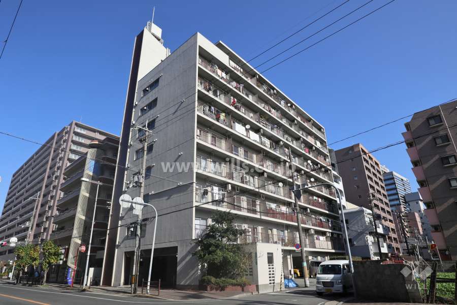 ローズコーポニュー大阪の外観（南西側から）