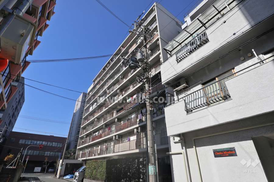 ローズコーポニュー大阪の外観（南東側から）