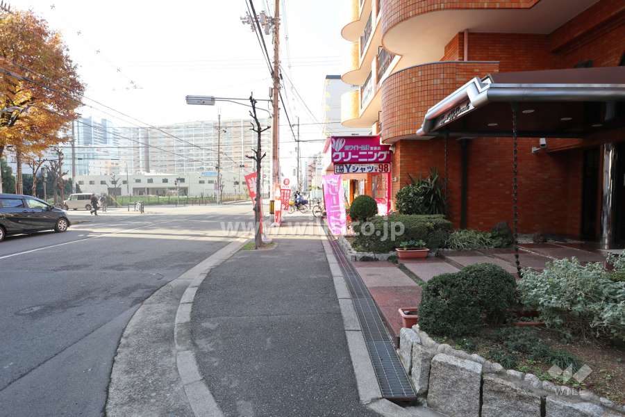 敷地の南側前面道路（東側から）