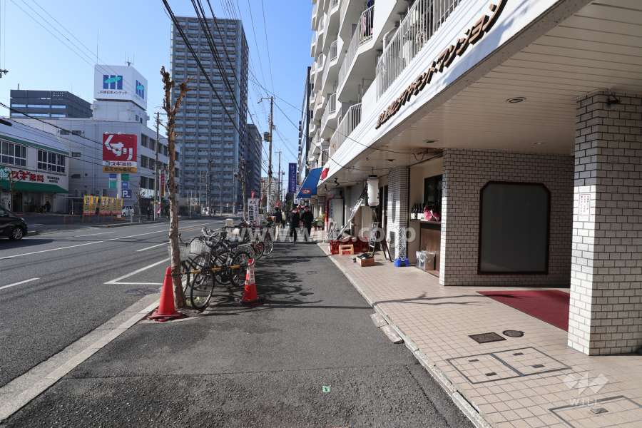 敷地の南側前面道路（東側から）