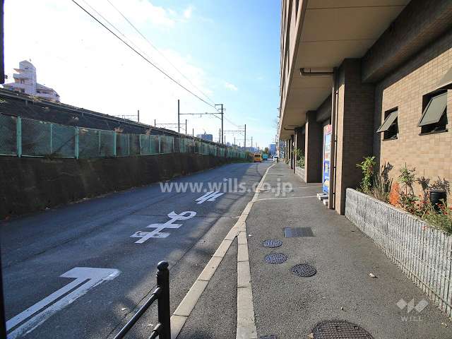 敷地東側の前面道路（北側から）