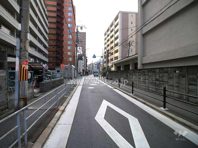敷地西側の前面道路（北側から）