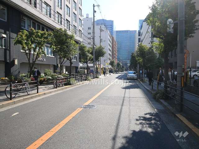 敷地南側の前面道路（西側から）