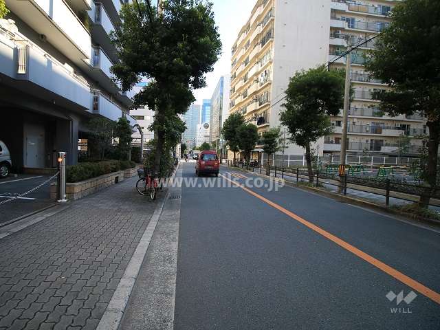 敷地南側の前面道路（西側から）