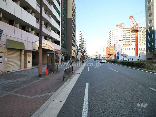 敷地北側の前面道路（東側から）