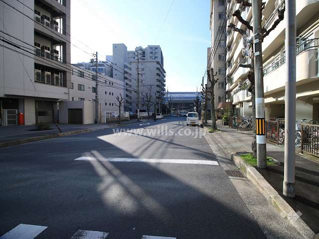 敷地北側の前面道路（西側から）