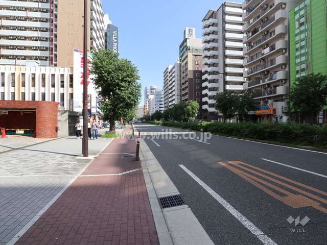 敷地南側の前面道路(西側から)