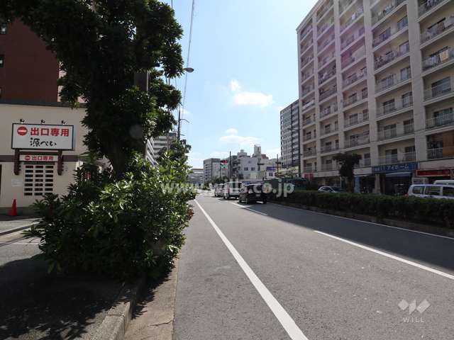 敷地西側の前面道路(北側から)