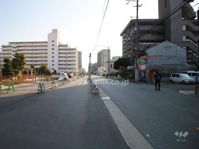 敷地南側の前面道路（西側から）