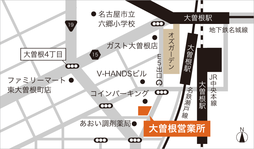 ウィル不動産販売 大曽根営業所へのアクセスマップ