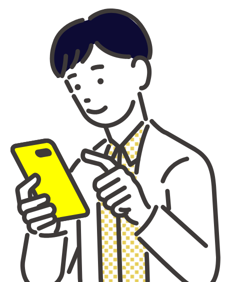 査定する男性のイラスト